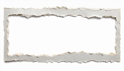 Obraz premium Grey Cardboard Rectangular Torn Paper Frame