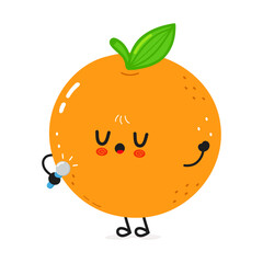 A singing Orange cartoon character with a microphone, looking joyful and expressive.