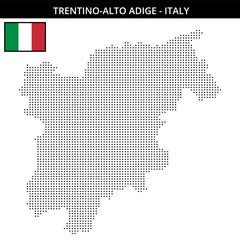 Small square dotted map of trentino-alto-adige in Italy
