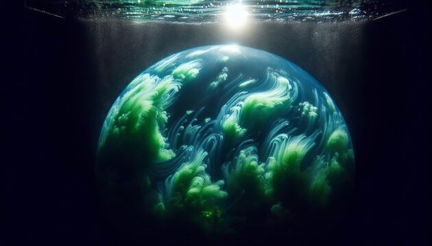 An exoplanet&rsquo;s atmosphere swirling in a fish tank algae simula