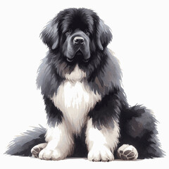 Aqua Companion dog Newfoundland isolated watercolor vector illustration svg