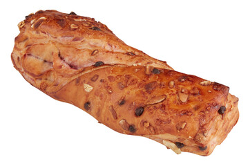 Dark Baked Whole Grain Bread cut out isolated transparent background