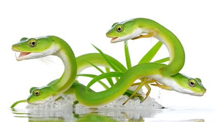 Fototapeta premium Freshwater Hydra. On white background.