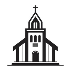 church silhouette vector