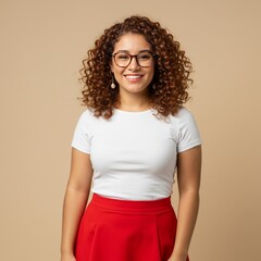 Portrait of a young woman locking to the camra with smile face good expression