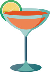 Cocktail glass   vector ,white background