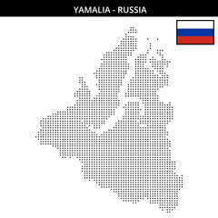 Obraz premium Small square dotted map of Yamalia in Russia