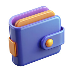 Blue wallet with cards inside isolated on transparent background