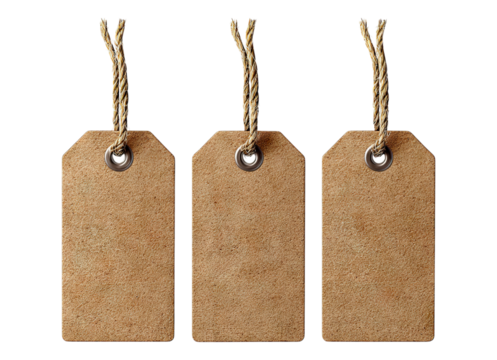 Three brown tags