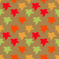 seamless pattern with autumn leaves