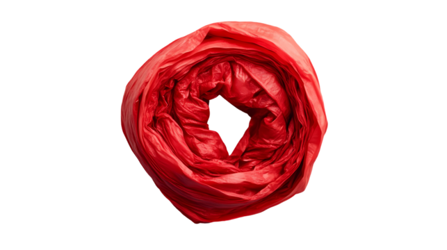 Red Fabric Circle Texture Background Design Element isolated on transparent background
