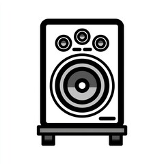 Illustration of a modern loudspeaker system, essential for audio enthusiasts and professionals seeking top-tier sound quality and robust performance for immersive listening experiences.