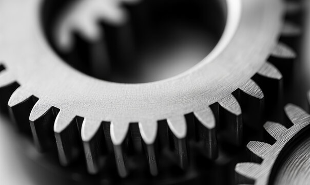 Industrial concept image of metal cogs engaging