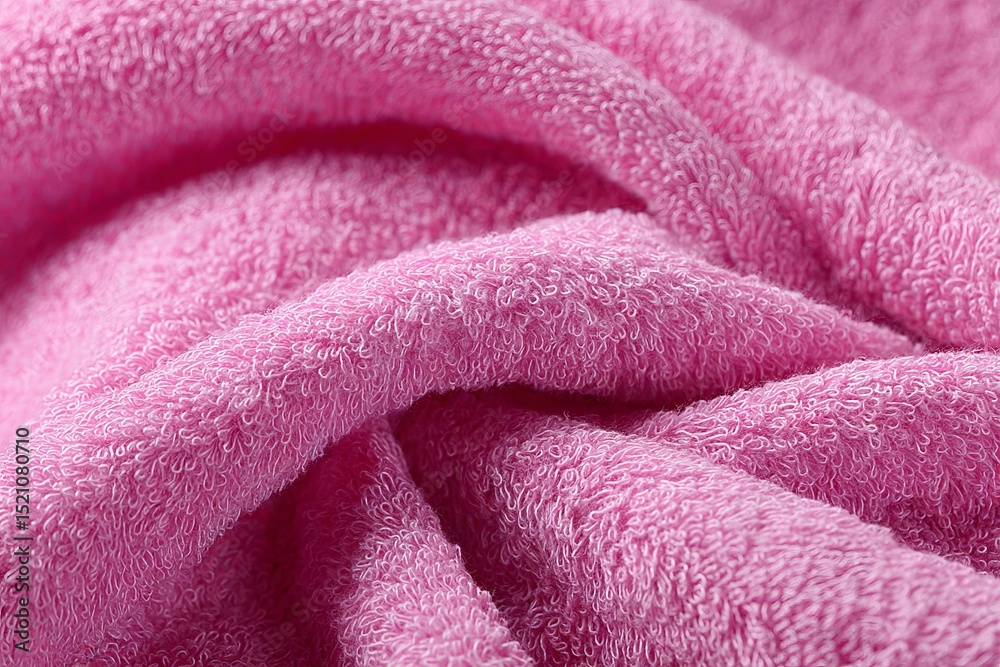 Poster soft pink towel draped elegantly showcasing texture and color in a cozy setting