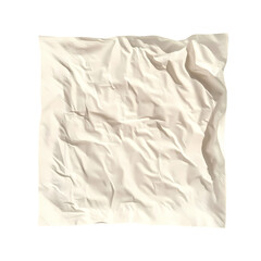 Obraz premium CreamColored Crumpled Fabric isolated on transparent background
