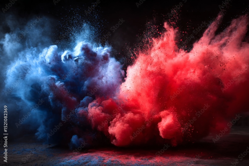 Poster colorful smoke clouds swirl in air creating a vibrant display during an artistic performance at nigh
