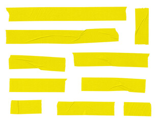 Naklejka na ściany i meble Set of yellow blank paper tape sticker cut out. Mock up template