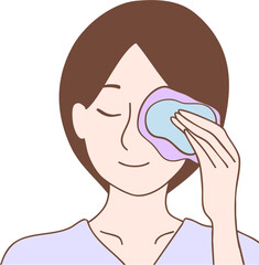 눈찜질하는여자