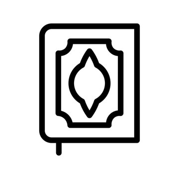 black outline quran book icon clip art preview