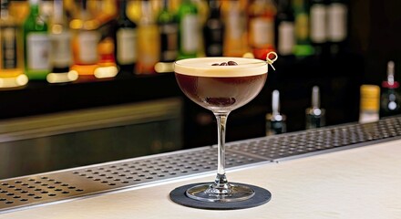 Espresso Martini Cocktail Coffee Beans Garnish Nightlife Scene