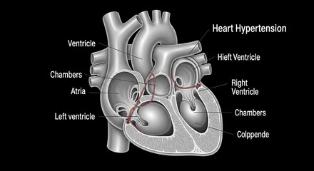 Heart Hypertension Effects Enlarged Chambers Cardiovascular Health
