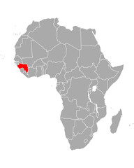 Karte von Guinea in Afrika