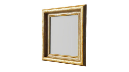 Fototapeta premium Elegant Gold Picture Frame Showcase Your Artwork isolated on transparent background