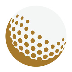 A graphic golf ball with a half-dotted pattern, ideal for sports branding and golf-themed designs.