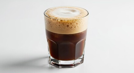 Refreshing Nitro Coffee with Creamy Foam Clear Glass Tumbler