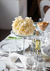 restaurant table for festive gathering