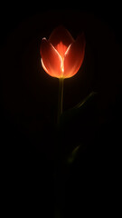 candle with flower, tulip flower background