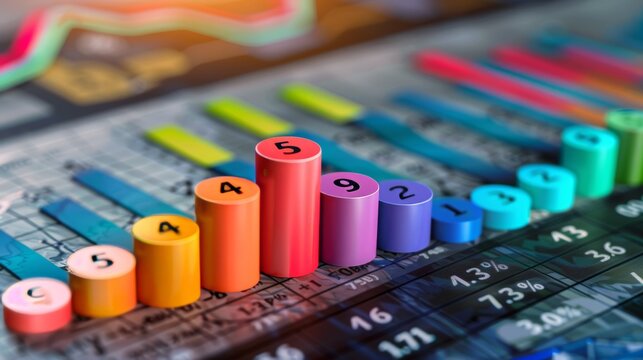 3d rendered statistical graph illustrating key concepts in business finance analysis
