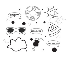 Vector Design Summer Vacation Icons Set