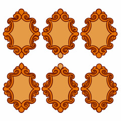 icon antique carved gild vector illustration