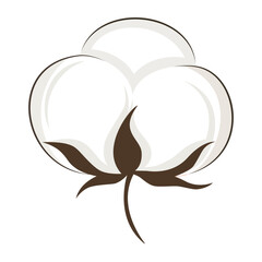 A stylized cotton boll illustration, perfect for natural product branding and textile designs.