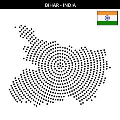 Obraz premium Big circular dotted map of bihar in India