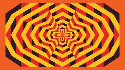 Abstract optical illusion geometric pattern with retro colors for background or design