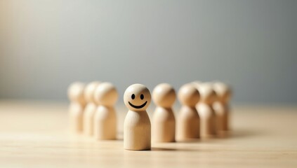 Happy and enjoy Stand out from the crowd and different creative idea concepts, Hierarchy, power,One different on better, higher level. Individuality. Unique. Management and leadership concept