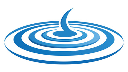 Water drop creating ripples concentric circles in blue aquatic design vector illustration