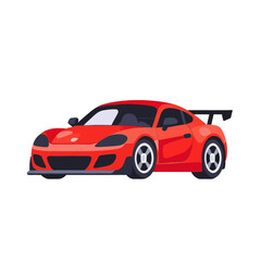 Red-Sports-Car-Racing-Vector-Illustration