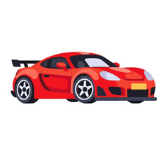 Fototapeta premium Red-Sports-Car-Racing-Vector-Illustration