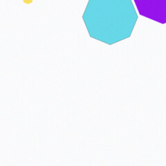 Colorful Floating Octagons: A Playful Composition of Geometric Shapes on a White Background