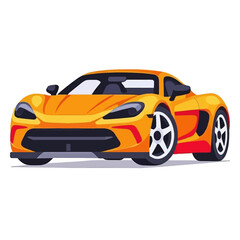 Fototapeta premium Yellow-Sports-Car-Illustration-Vector-Art
