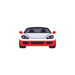 Fototapeta premium Sports-Car-Icon-Vector-Illustration-White-Red