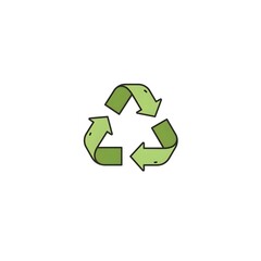 Obraz premium Simple Outline Recycle Symbol Illustration
