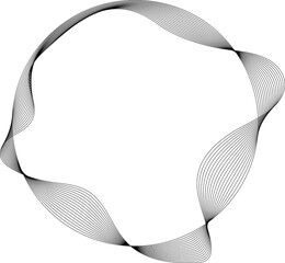 Circle line wavy in round frame. Concept technology, digital
