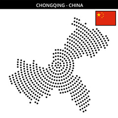 Obraz premium Big circular dotted map of chongqing in China