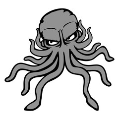 Octopus squid cephalopod cool tentacle sea monster Isolated Vector Graphic Design Illustration
