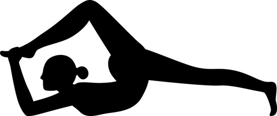 Fototapeta premium girl woman yoga posture silhouette vector