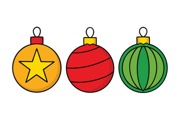  christmas ball set vector illustration 